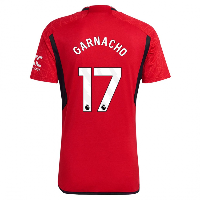 Dzieci Alejandro Garnacho #17 Czerwony Domowa Koszulka 2023/24 Koszulki Klubowe