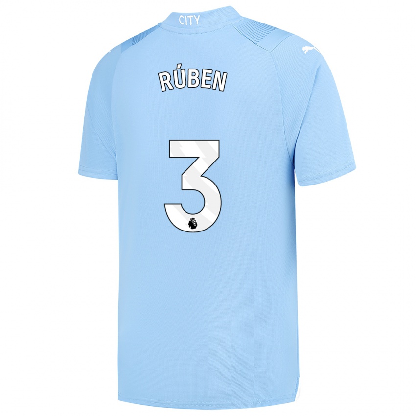 Dzieci Ruben Dias #3 Jasny Niebieski Domowa Koszulka 2023/24 Koszulki Klubowe
