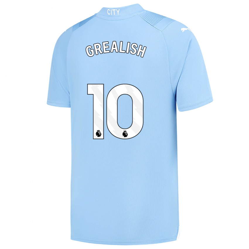 Dzieci Jack Grealish #10 Jasny Niebieski Domowa Koszulka 2023/24 Koszulki Klubowe