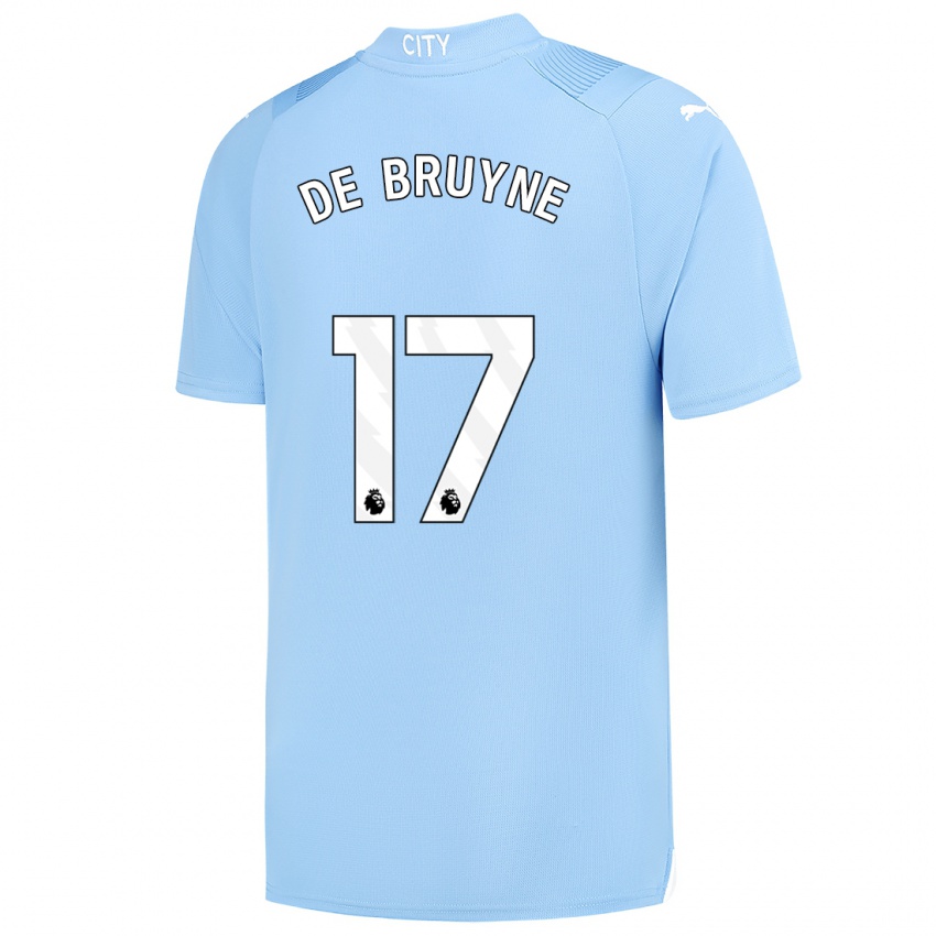 Dzieci Kevin De Bruyne #17 Jasny Niebieski Domowa Koszulka 2023/24 Koszulki Klubowe