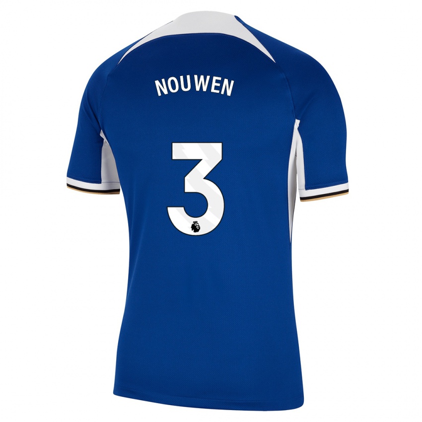 Dzieci Aniek Nouwen #3 Niebieski Domowa Koszulka 2023/24 Koszulki Klubowe