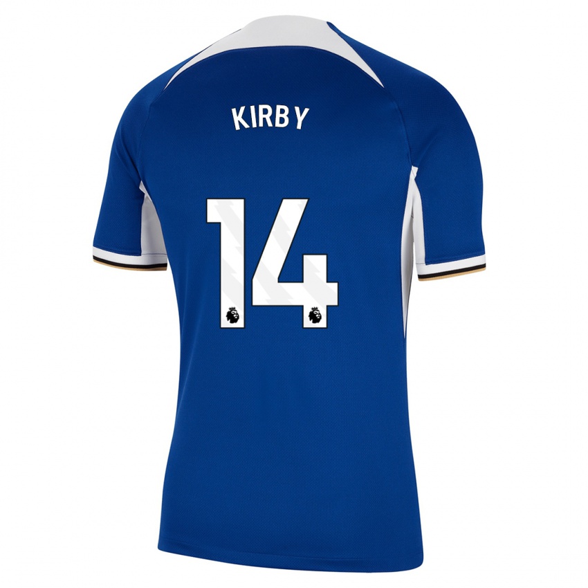 Dzieci Fran Kirby #14 Niebieski Domowa Koszulka 2023/24 Koszulki Klubowe