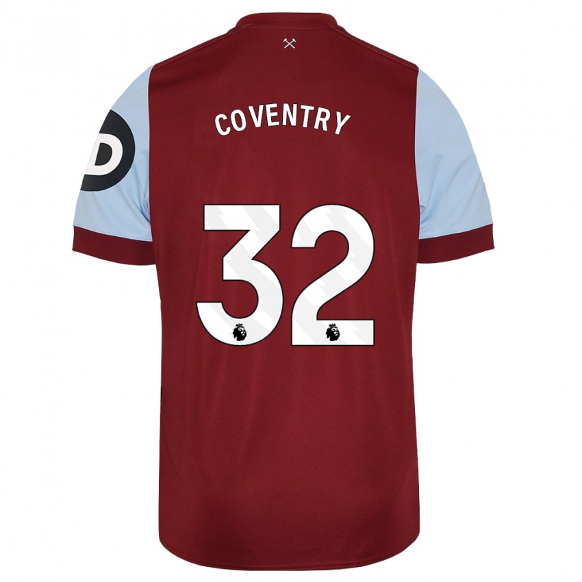 Dzieci Conor Coventry #32 Kasztanowaty Domowa Koszulka 2023/24 Koszulki Klubowe
