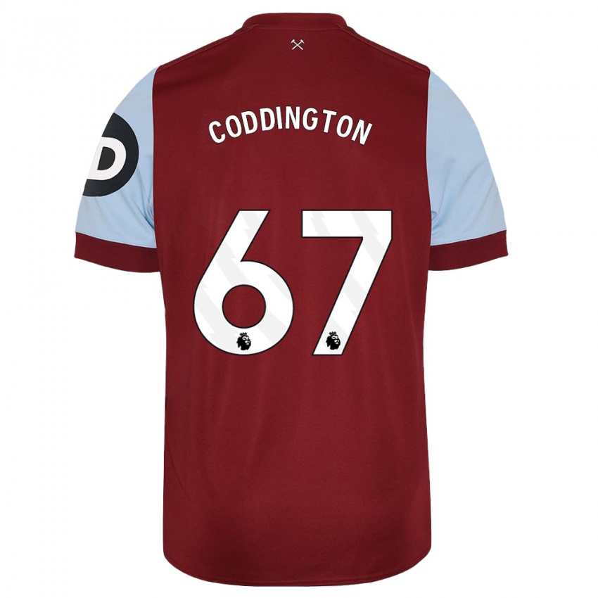 Dzieci Remy Coddington #67 Kasztanowaty Domowa Koszulka 2023/24 Koszulki Klubowe