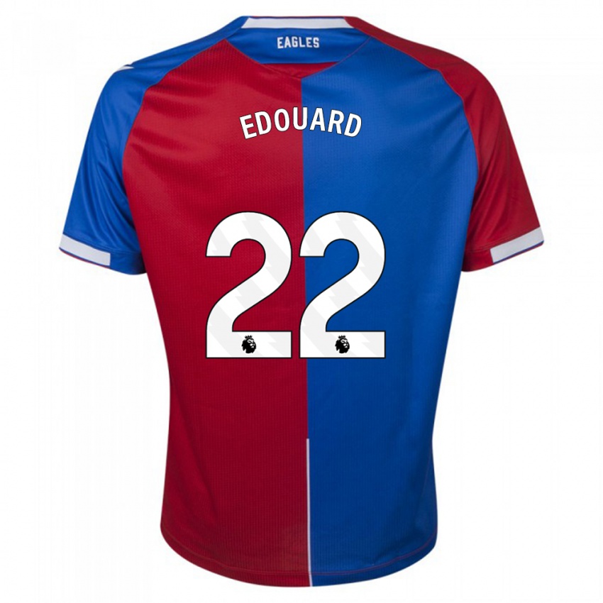 Dzieci Odsonne Edouard #22 Czerwony Niebieski Domowa Koszulka 2023/24 Koszulki Klubowe