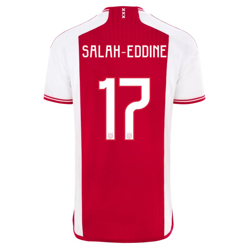Dzieci Anass Salah-Eddine #17 Czerwony Biały Domowa Koszulka 2023/24 Koszulki Klubowe