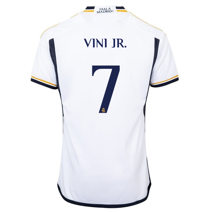 Dzieci Vinicius Junior #7 Biały Domowa Koszulka 2023/24 Koszulki Klubowe