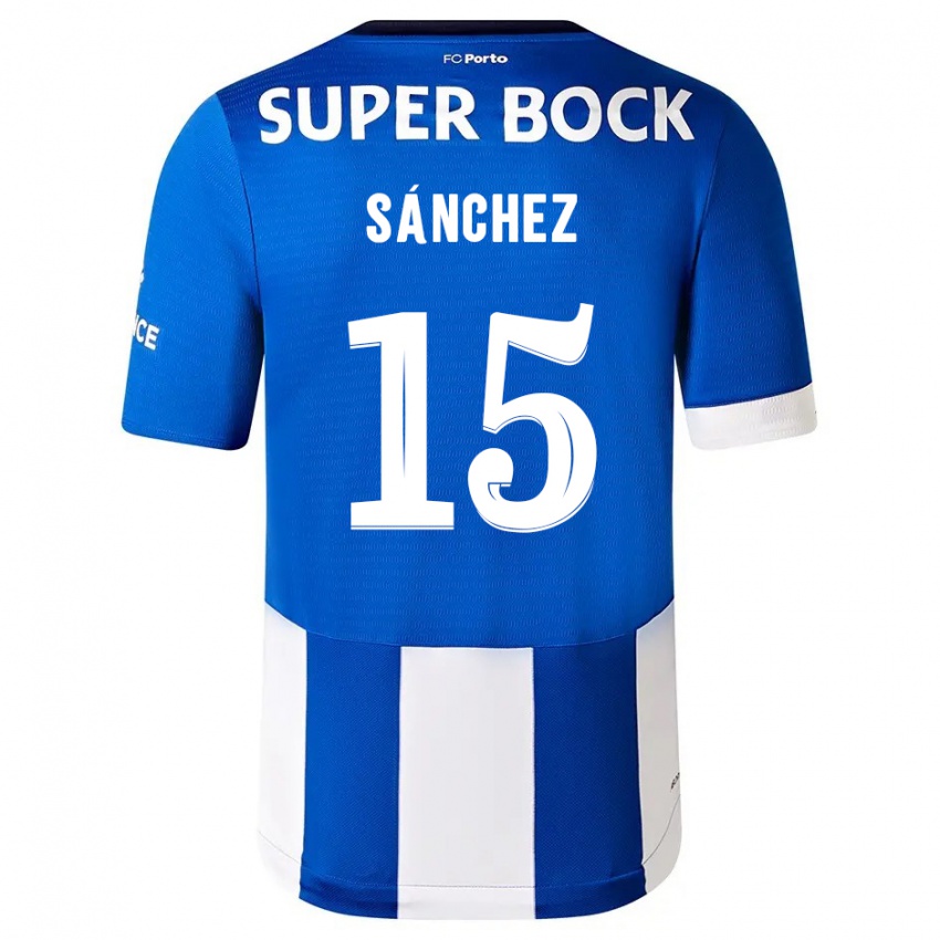 Dzieci Jorge Sanchez #15 Niebiesko Biały Domowa Koszulka 2023/24 Koszulki Klubowe