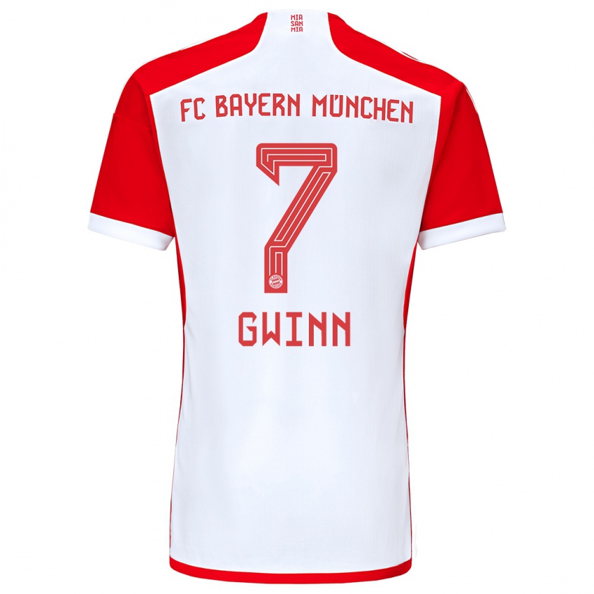 Dzieci Giulia Gwinn #7 Czerwony Biały Domowa Koszulka 2023/24 Koszulki Klubowe