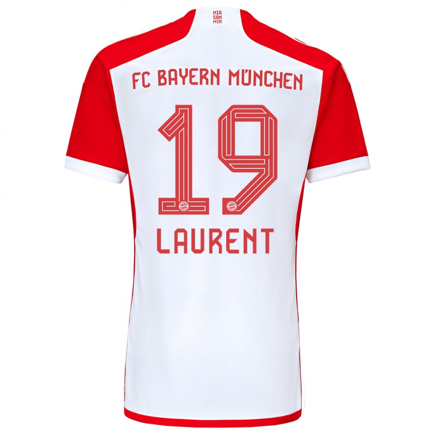 Dzieci Emelyne Laurent #19 Czerwony Biały Domowa Koszulka 2023/24 Koszulki Klubowe