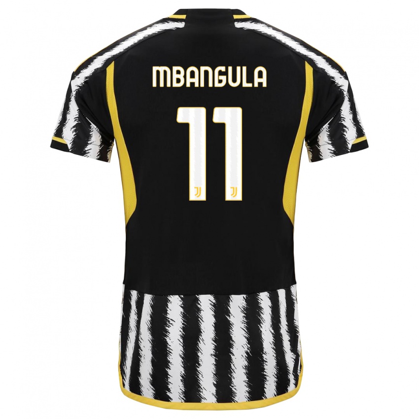 Dzieci Samuel Mbangula #11 Czarny Biały Domowa Koszulka 2023/24 Koszulki Klubowe