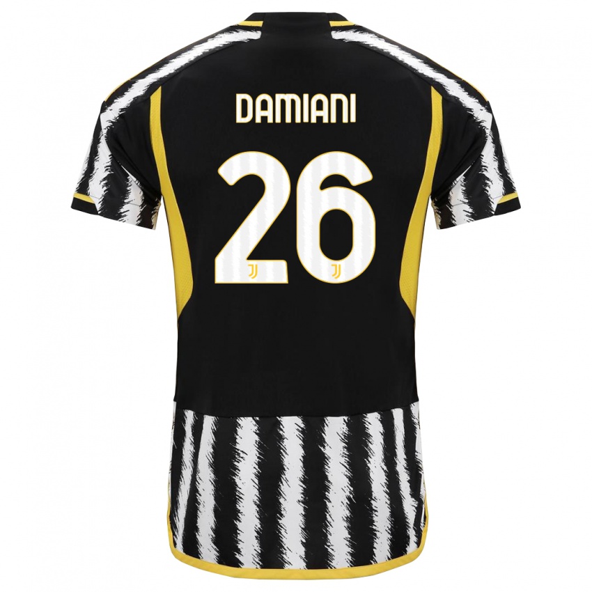 Dzieci Samuele Damiani #26 Czarny Biały Domowa Koszulka 2023/24 Koszulki Klubowe