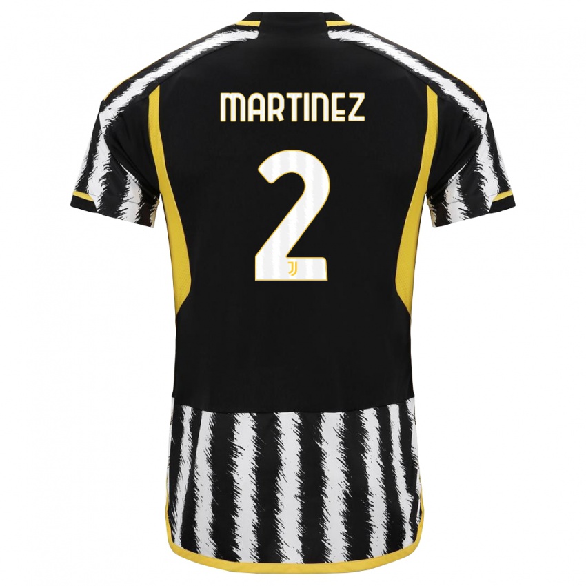 Dzieci Bruno Martinez #2 Czarny Biały Domowa Koszulka 2023/24 Koszulki Klubowe