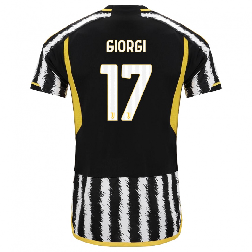 Dzieci Lorenzo Giorgi #17 Czarny Biały Domowa Koszulka 2023/24 Koszulki Klubowe