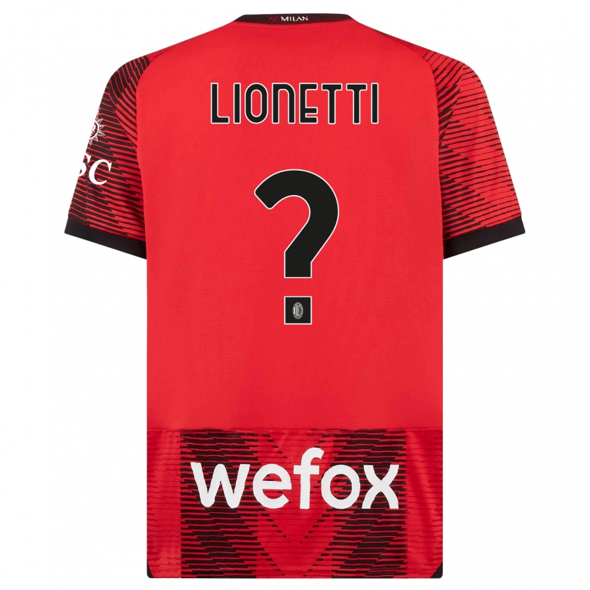 Dzieci Francesco Lionetti #0 Czerwony Czarny Domowa Koszulka 2023/24 Koszulki Klubowe
