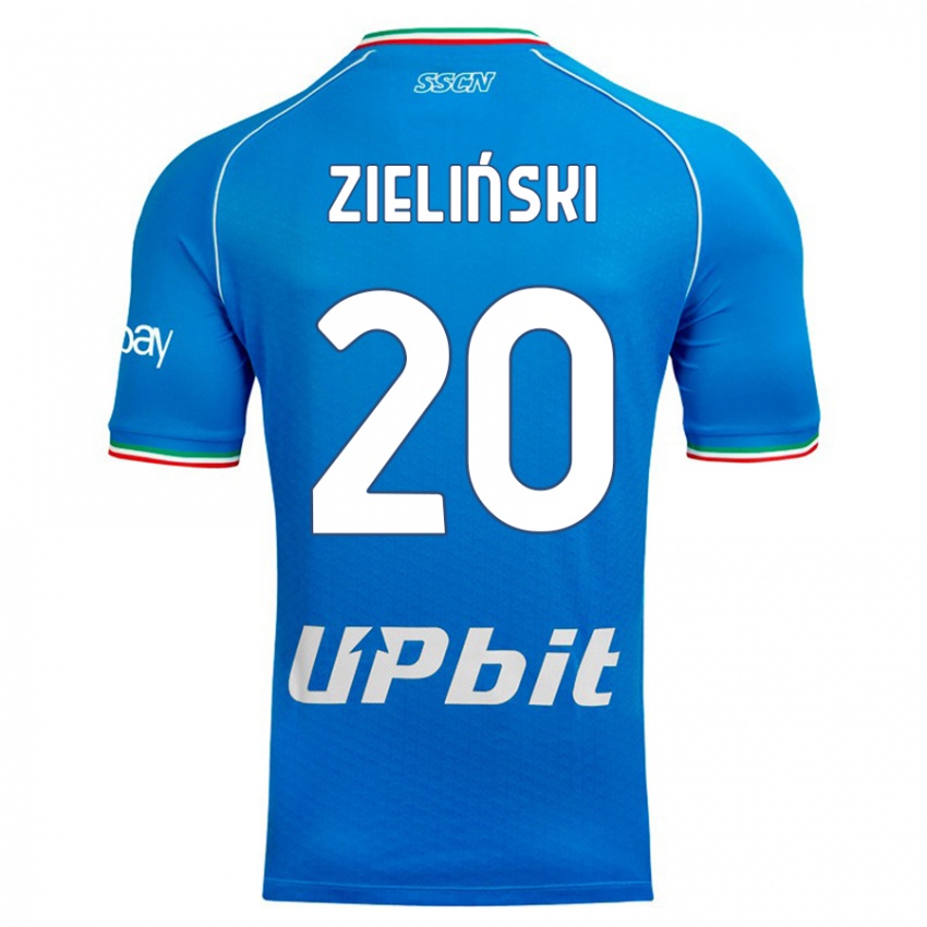 Dzieci Piotr Zielinski #20 Niebieskie Niebo Domowa Koszulka 2023/24 Koszulki Klubowe
