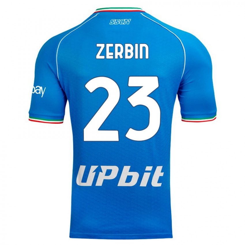 Dzieci Alessio Zerbin #23 Niebieskie Niebo Domowa Koszulka 2023/24 Koszulki Klubowe