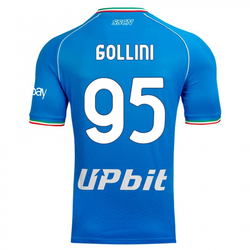 Dzieci Pierluigi Gollini #95 Niebieskie Niebo Domowa Koszulka 2023/24 Koszulki Klubowe