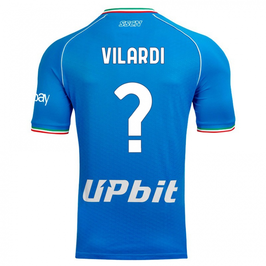 Dzieci Mario Vilardi #0 Niebieskie Niebo Domowa Koszulka 2023/24 Koszulki Klubowe