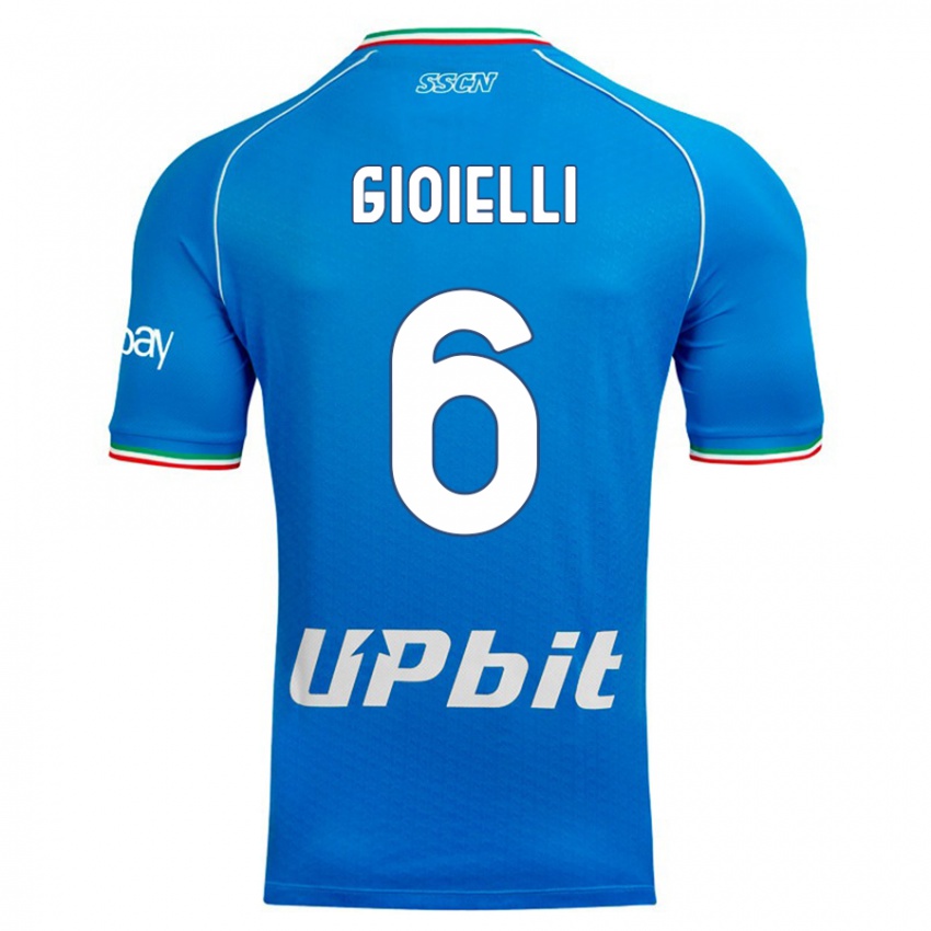 Dzieci Francesco Gioielli #6 Niebieskie Niebo Domowa Koszulka 2023/24 Koszulki Klubowe