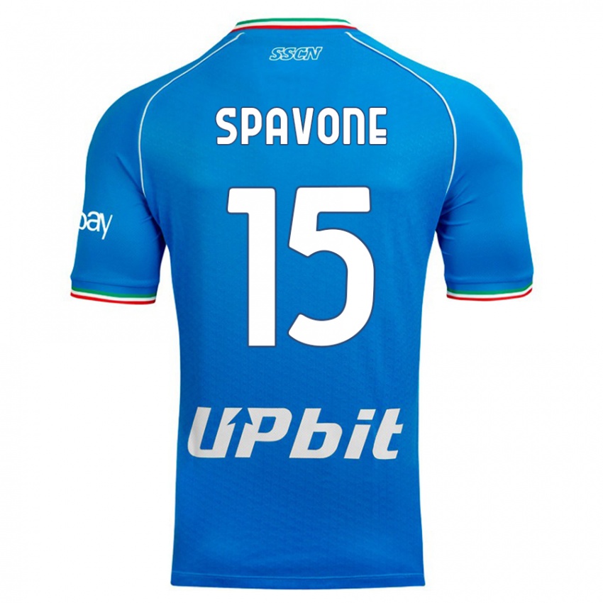 Dzieci Alessandro Spavone #15 Niebieskie Niebo Domowa Koszulka 2023/24 Koszulki Klubowe