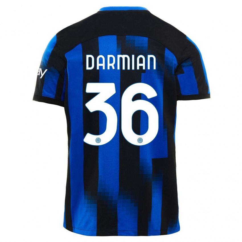 Dzieci Matteo Darmian #36 Czarno-Niebieski Domowa Koszulka 2023/24 Koszulki Klubowe