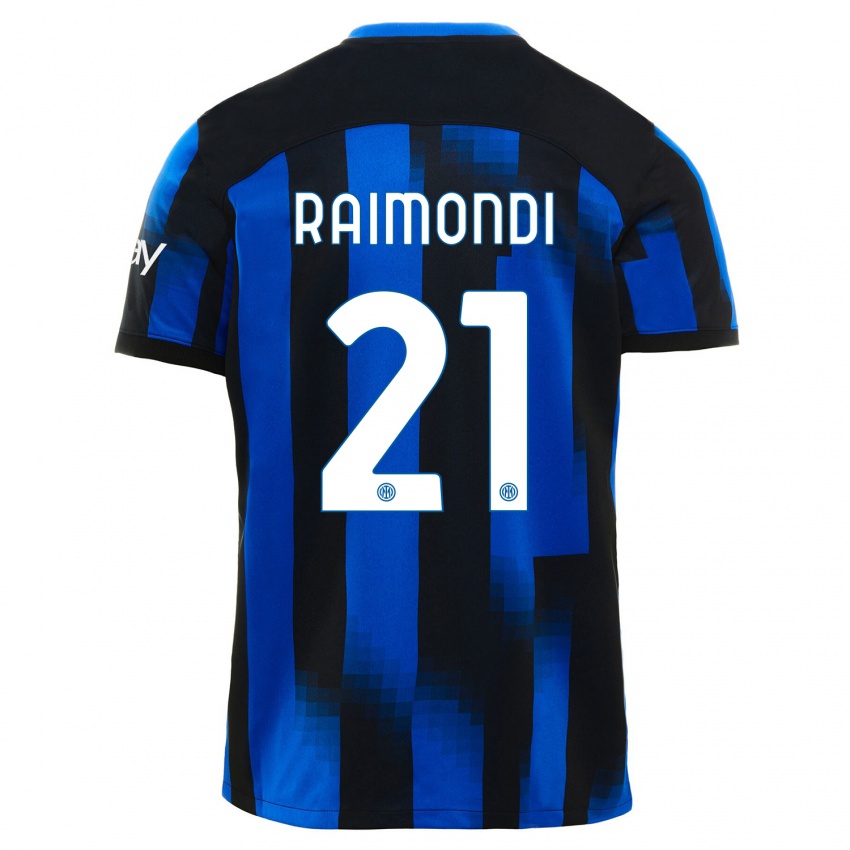 Dzieci Paolo Raimondi #21 Czarno-Niebieski Domowa Koszulka 2023/24 Koszulki Klubowe