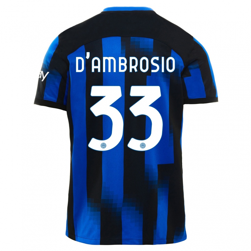 Dzieci Danilo D'ambrosio #33 Czarno-Niebieski Domowa Koszulka 2023/24 Koszulki Klubowe