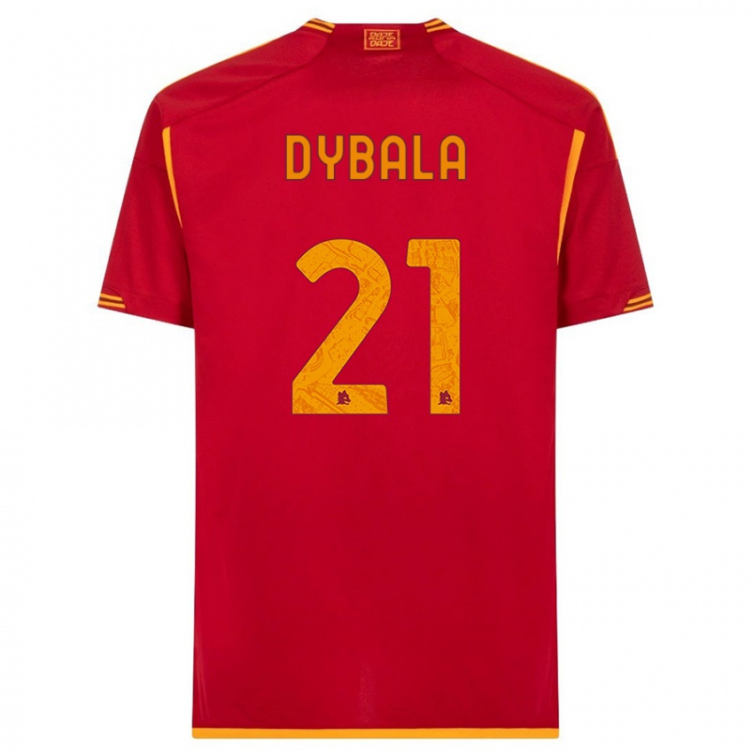 Dzieci Paulo Dybala #21 Czerwony Domowa Koszulka 2023/24 Koszulki Klubowe