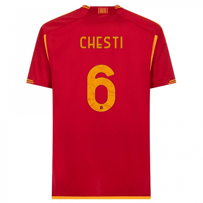 Dzieci Francesco Chesti #6 Czerwony Domowa Koszulka 2023/24 Koszulki Klubowe