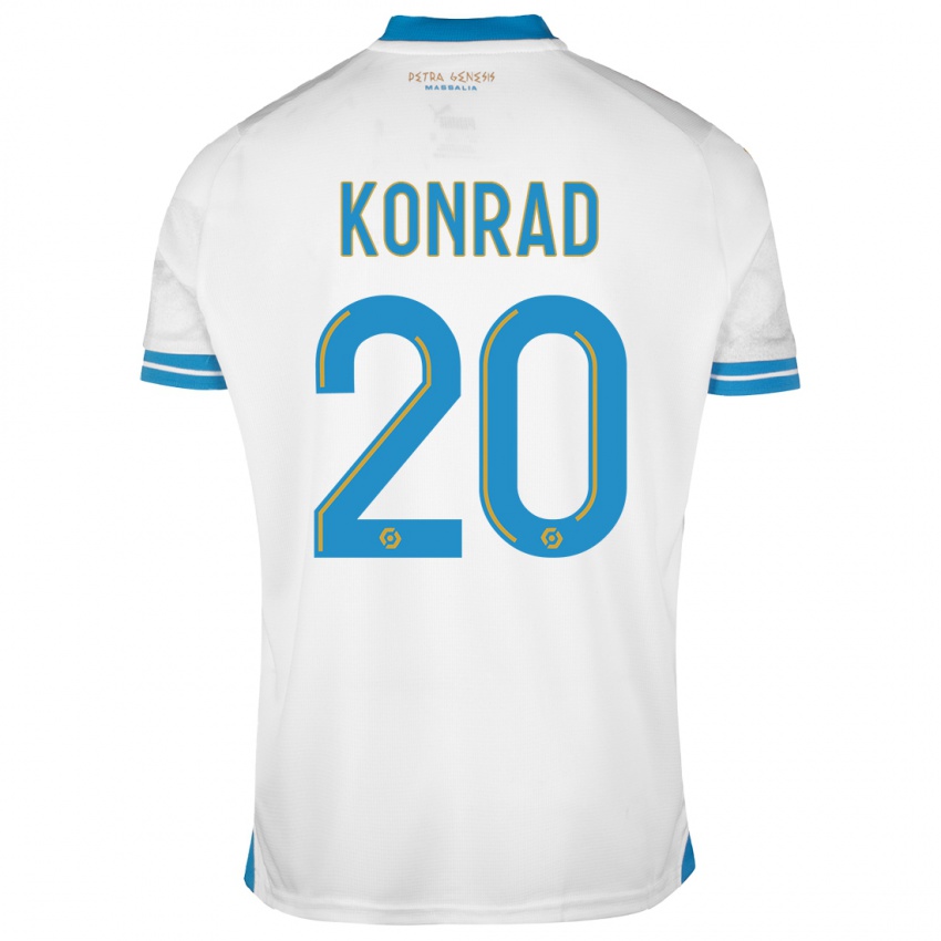 Dzieci Konrad De La Fuente #20 Biały Domowa Koszulka 2023/24 Koszulki Klubowe
