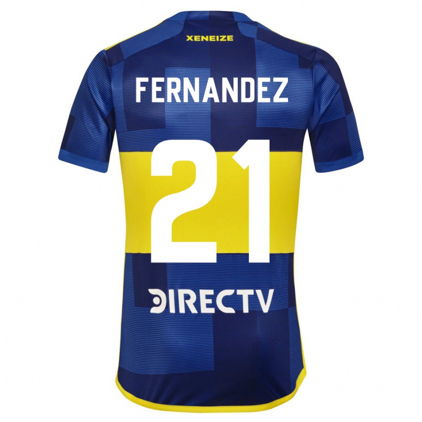 Dzieci Ezequiel Fernandez #21 Ciemnoniebieski Żółty Domowa Koszulka 2023/24 Koszulki Klubowe