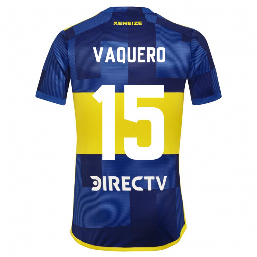 Dzieci Ivan Vaquero #15 Ciemnoniebieski Żółty Domowa Koszulka 2023/24 Koszulki Klubowe