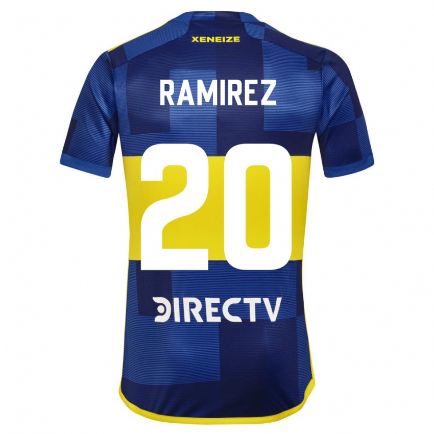 Dzieci Juan Edgardo Ramirez #20 Ciemnoniebieski Żółty Domowa Koszulka 2023/24 Koszulki Klubowe