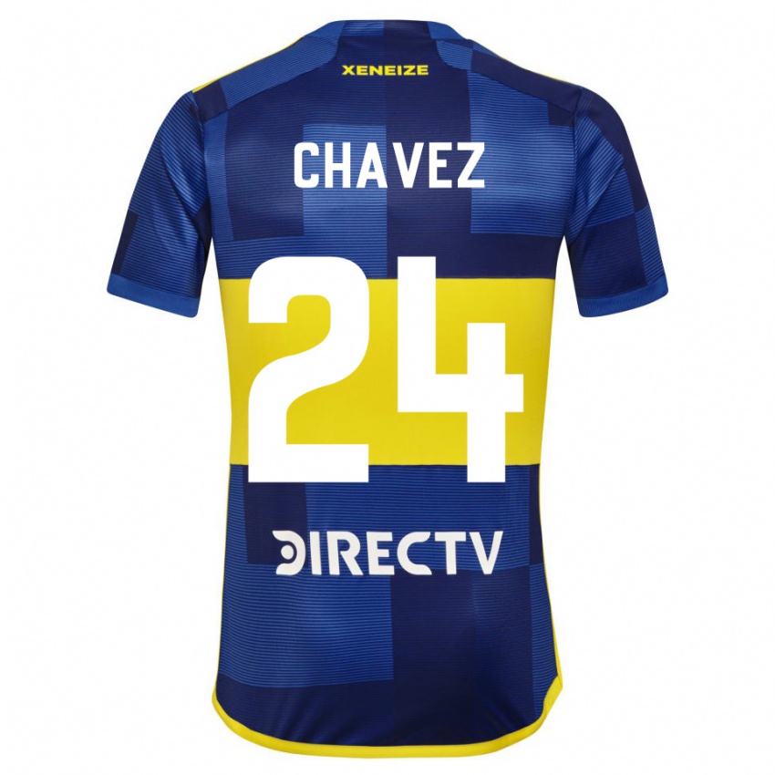 Dzieci Gabriela Chavez #24 Ciemnoniebieski Żółty Domowa Koszulka 2023/24 Koszulki Klubowe