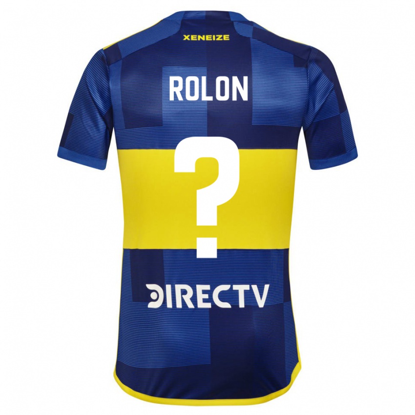 Dzieci Maximiliano Rolon #0 Ciemnoniebieski Żółty Domowa Koszulka 2023/24 Koszulki Klubowe