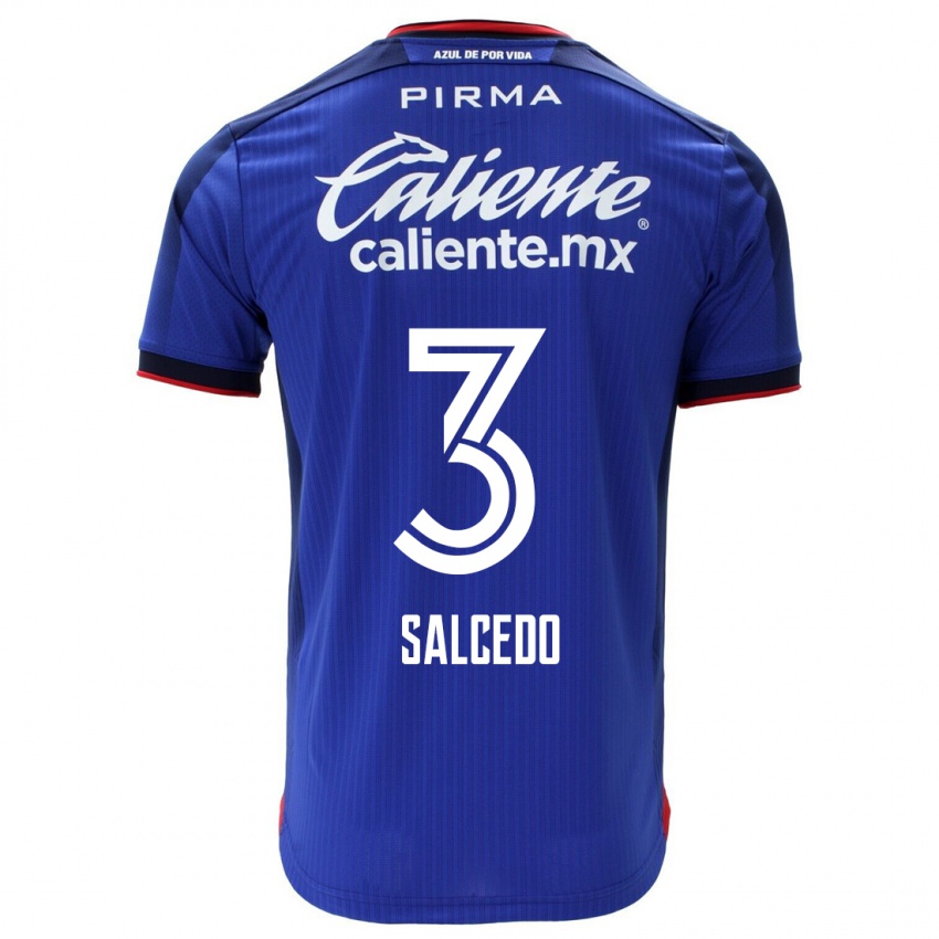 Dzieci Carlos Salcedo #3 Niebieski Domowa Koszulka 2023/24 Koszulki Klubowe