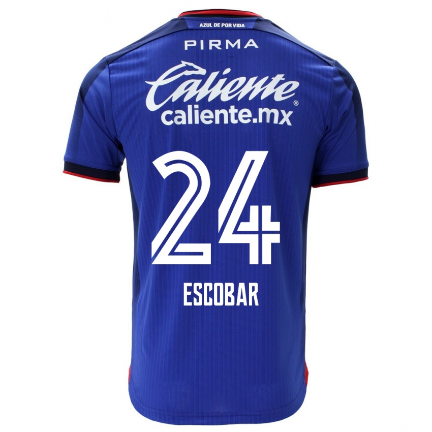 Dzieci Juan Escobar #24 Niebieski Domowa Koszulka 2023/24 Koszulki Klubowe