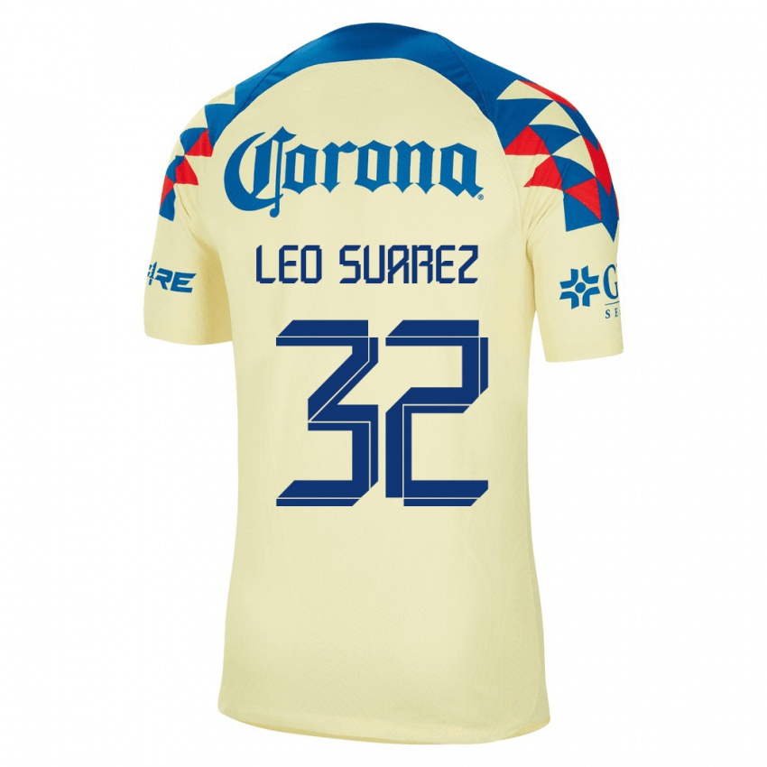 Dzieci Leo Suarez #32 Żółty Domowa Koszulka 2023/24 Koszulki Klubowe