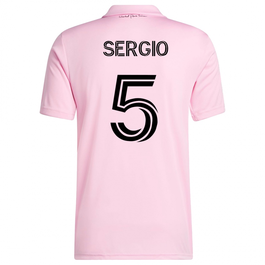 Dzieci Sergio Busquets #5 Różowy Domowa Koszulka 2023/24 Koszulki Klubowe
