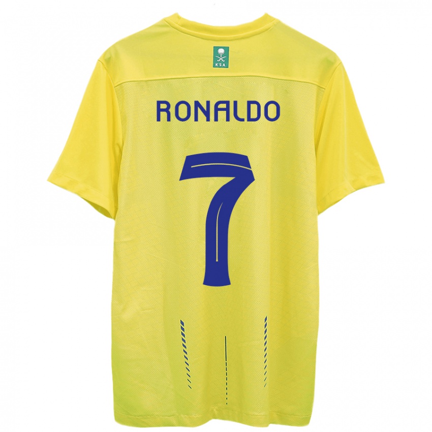 Dzieci Cristiano Ronaldo #7 Żółty Domowa Koszulka 2023/24 Koszulki Klubowe