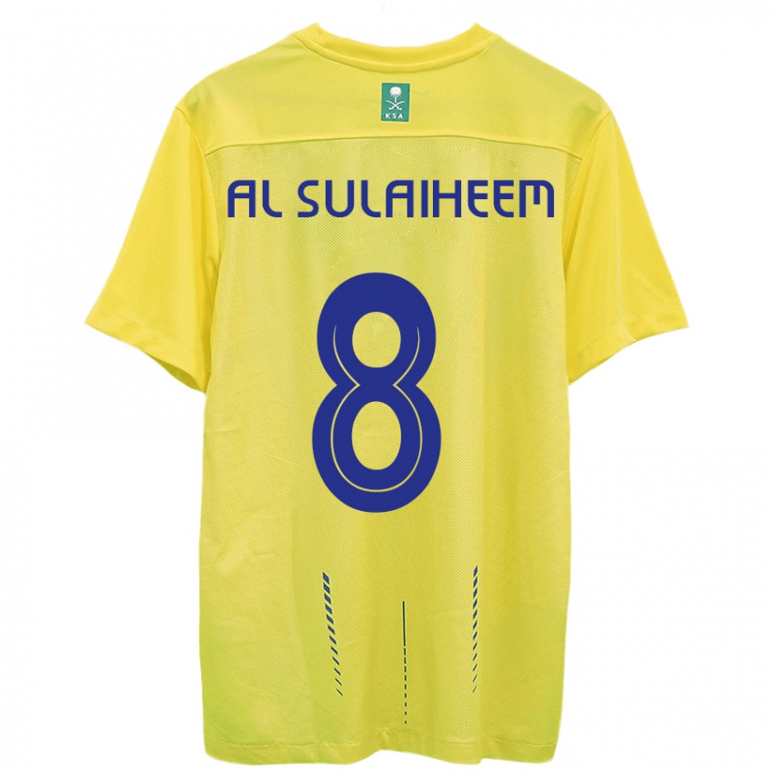 Dzieci Abdulmajeed Al-Sulaiheem #8 Żółty Domowa Koszulka 2023/24 Koszulki Klubowe
