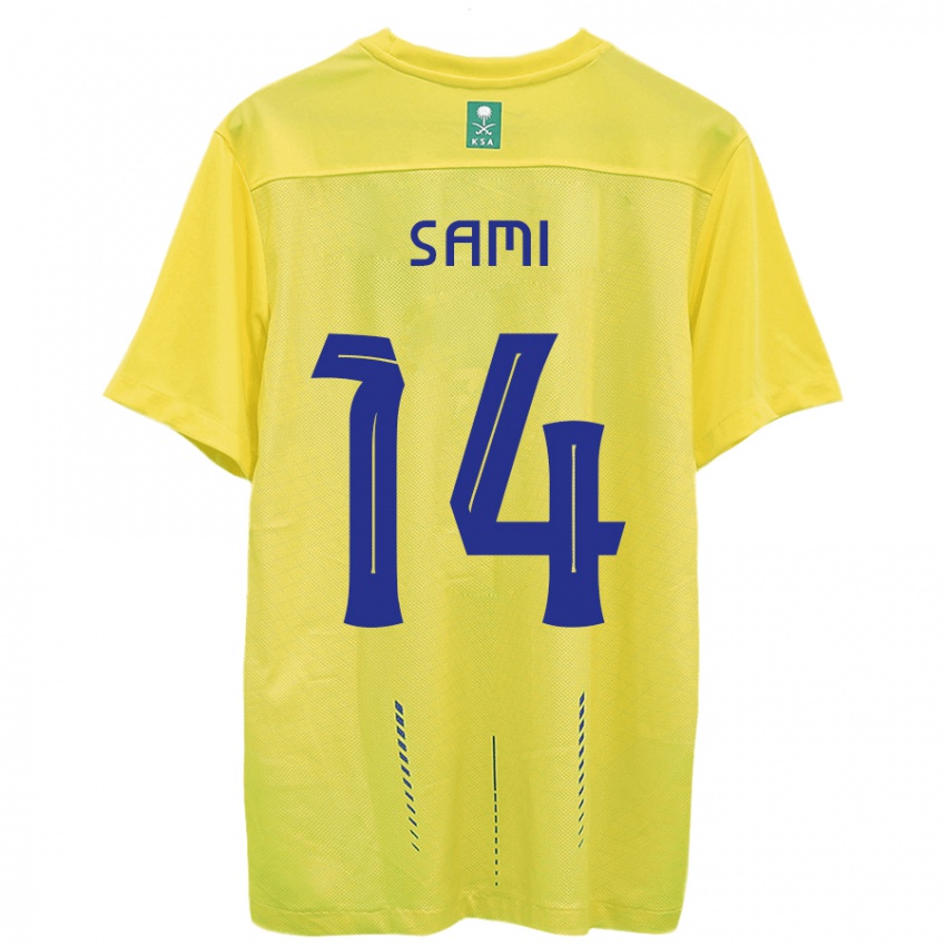 Dzieci Sami Al-Najei #14 Żółty Domowa Koszulka 2023/24 Koszulki Klubowe
