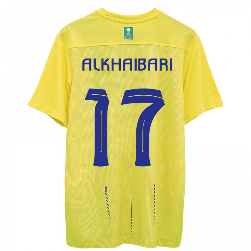 Dzieci Abdullah Al-Khaibari #17 Żółty Domowa Koszulka 2023/24 Koszulki Klubowe