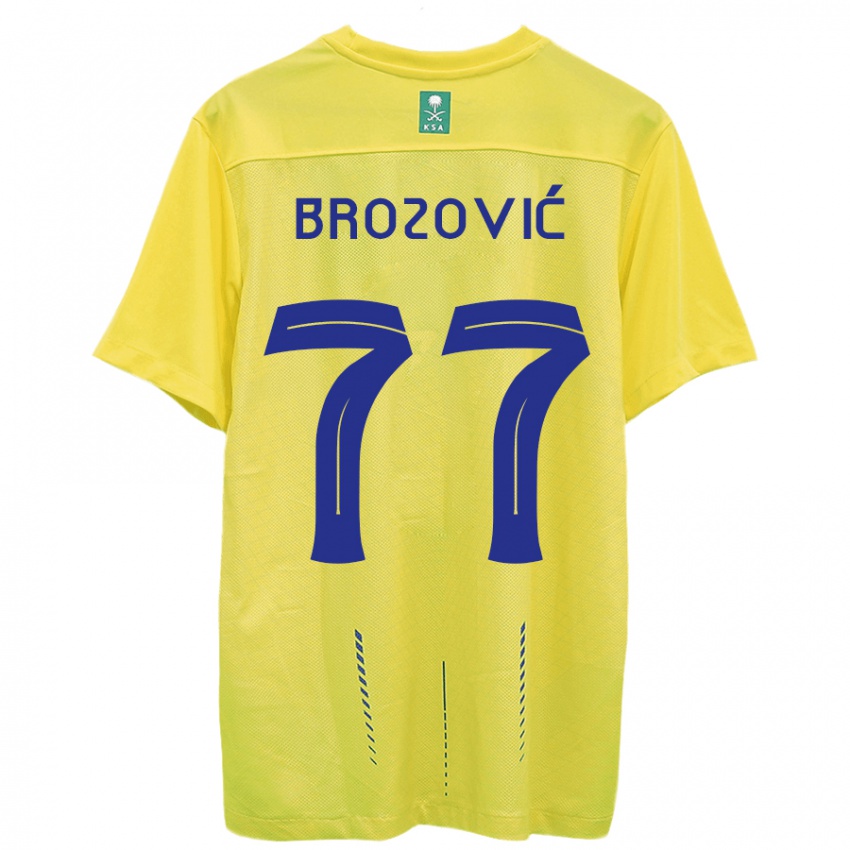 Dzieci Marcelo Brozovic #77 Żółty Domowa Koszulka 2023/24 Koszulki Klubowe