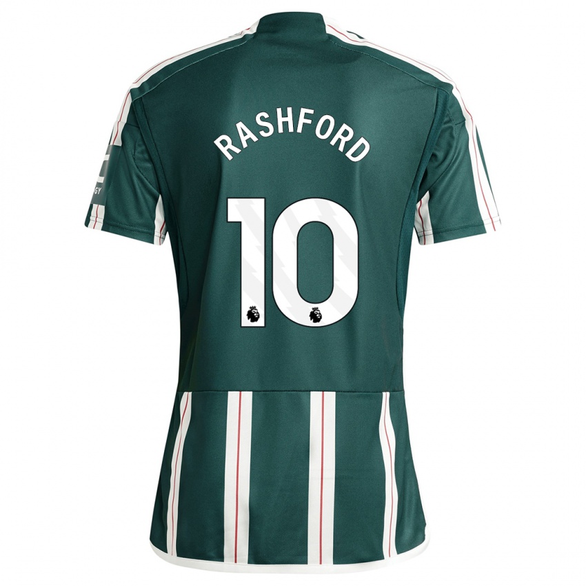 Dzieci Marcus Rashford #10 Ciemnozielony Wyjazdowa Koszulka 2023/24 Koszulki Klubowe