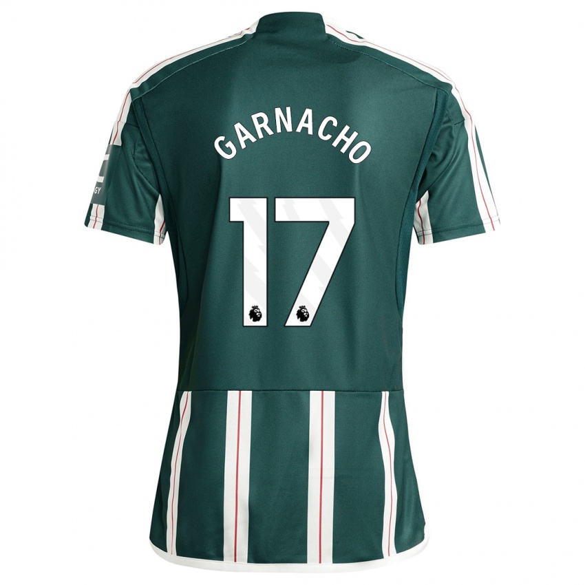 Dzieci Alejandro Garnacho #17 Ciemnozielony Wyjazdowa Koszulka 2023/24 Koszulki Klubowe