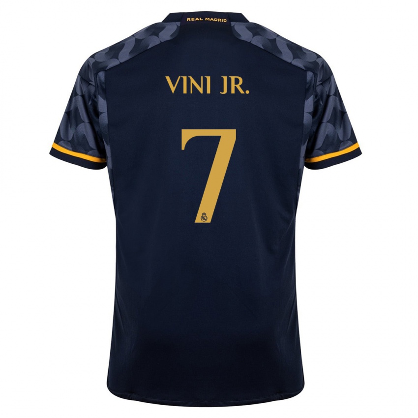 Dzieci Vinicius Junior #7 Ciemny Niebieski Wyjazdowa Koszulka 2023/24 Koszulki Klubowe