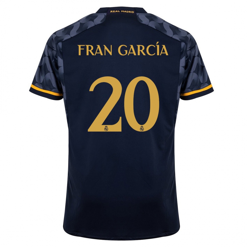 Dzieci Fran García #20 Ciemny Niebieski Wyjazdowa Koszulka 2023/24 Koszulki Klubowe
