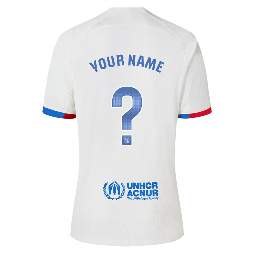 Dzieci Twoje Imię #0 Biały Wyjazdowa Koszulka 2023/24 Koszulki Klubowe
